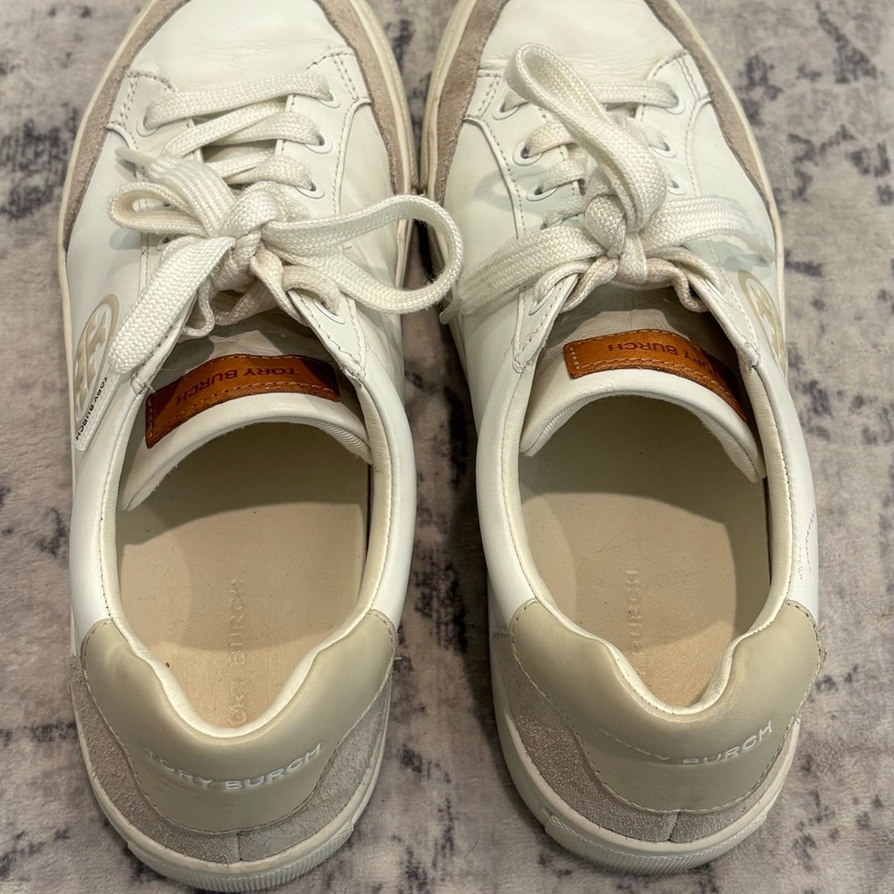 Tory Burch Cream and Gray Casual Sneakers - Picture 2 of 3